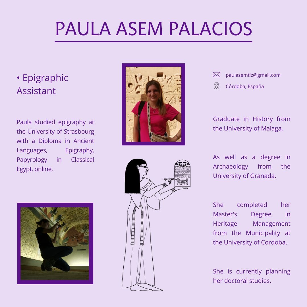 ColossusAIII's tweet photo. Today we introduce you to the epigraphy team, the epigraphy assistant, Paula Asem.

#KarnakTemple #CAIII #SpanishMission https://t.co/v1s0qBNRNY