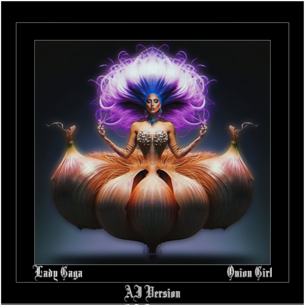 Nymrock_'s tweet image. Lady Gaga - Onion Girl (AI Version)  #SingleCover 
Mix Sound by @EilimMusic 
#LadyGaga #ARTPOPACT2 #OnionGirl #AI #ARTPOPACTIIbyLittleMonsters