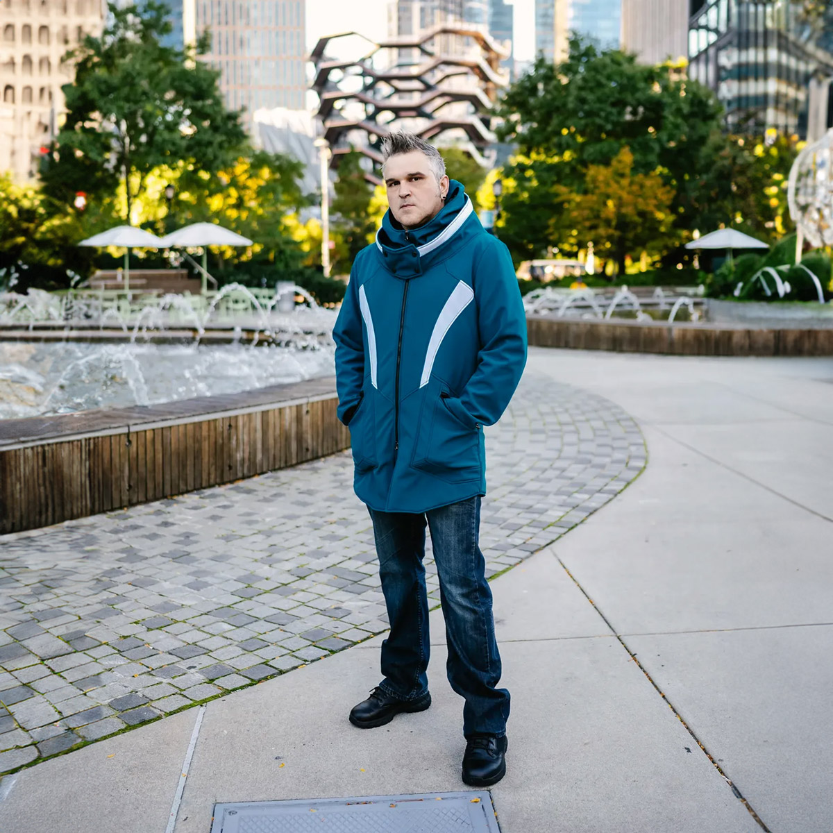 Happy #N7Day! We're so excited to introduce the Garrus Parka: Turian Blue shades offset by bold white accents and a high-cut collar with removable snap closure. Perfect for Earth's chill or deep space cold. 

Get yours here: 
🚀bit.ly/47oJW0H 🚀

#MassEffect  #N7