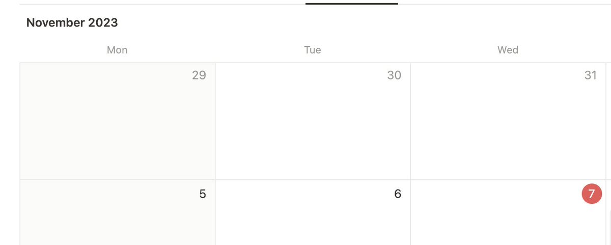 sauloco's tweet photo. @NotionHQ Can you please fix or help to fix the calendar view in my board?
Can you see today 11/7 as Wednesday.
I've reported this a few months ago, now I'm facing the same issue. https://t.co/rVlVNxTqfp