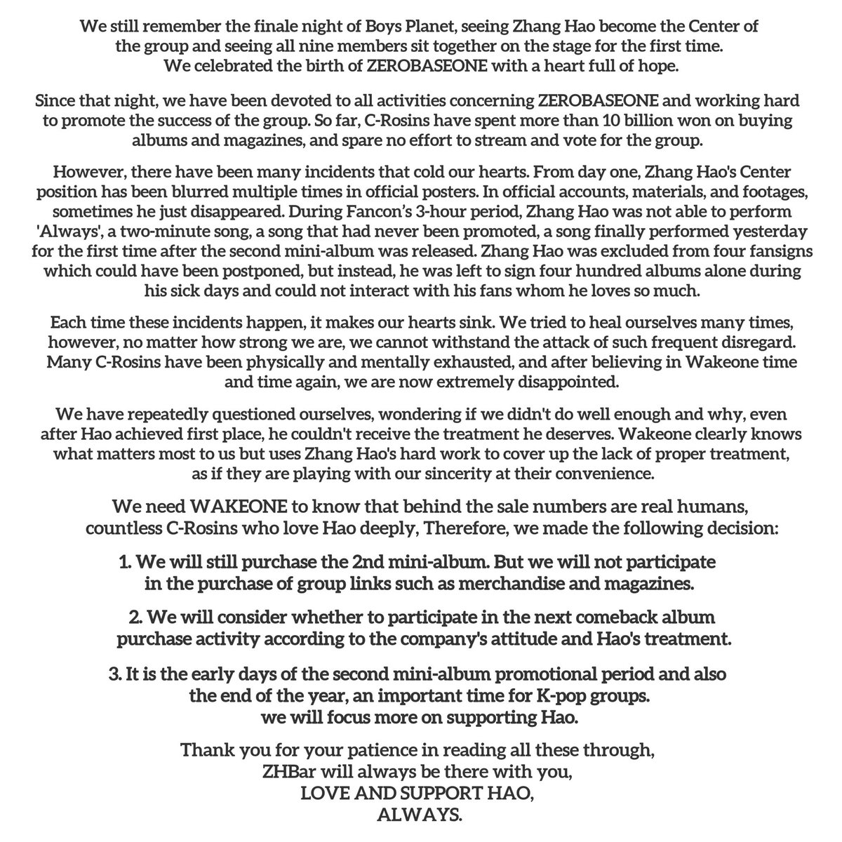 ZhangHaoBar0725's tweet photo. For everyone who wants to know our attitude, please read the following text. https://t.co/7BQ55Q37c3