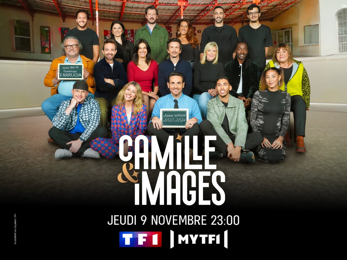 @TF1 @CamilleCombal La bande de @CamilleCombal dans #CamilleEtImages : @farrugiadom @Monsieur_Poulpe @chantalladesouO @Bernier_Michele @NoomDiawara @ilyesdjadeloff @KominekAlex @LNANoguerra, Anne Boissard, Philippine Delaire, Arnaud Tsamère, Nash, Paul El Kharrat, GuiHome, Elena et Adil Rami !