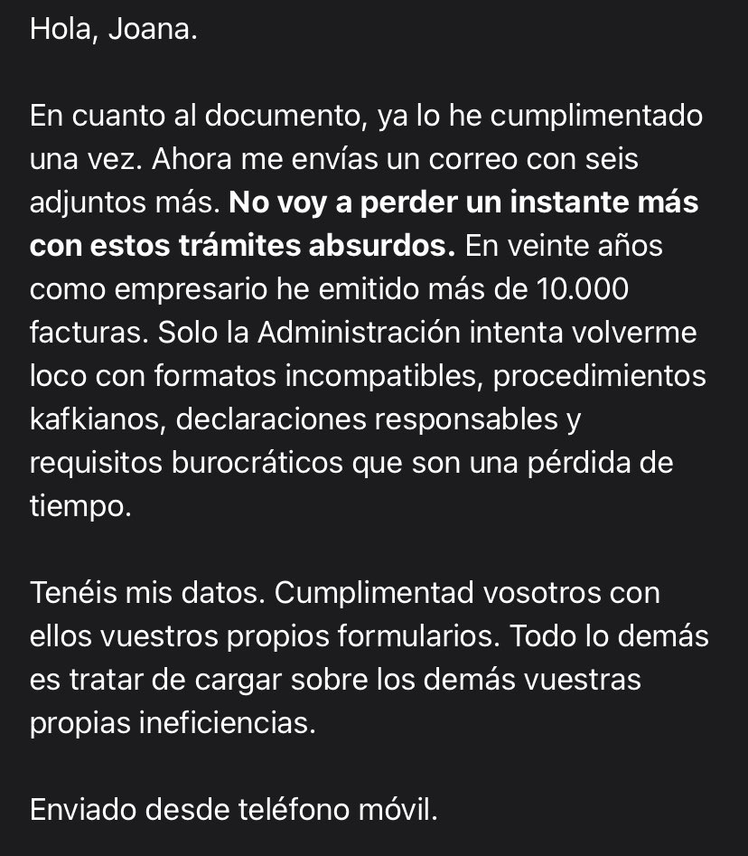 Cuánto mejor conozco la Administración pública, más lejos de ella quiero estar.

De verdad; es exasperante.