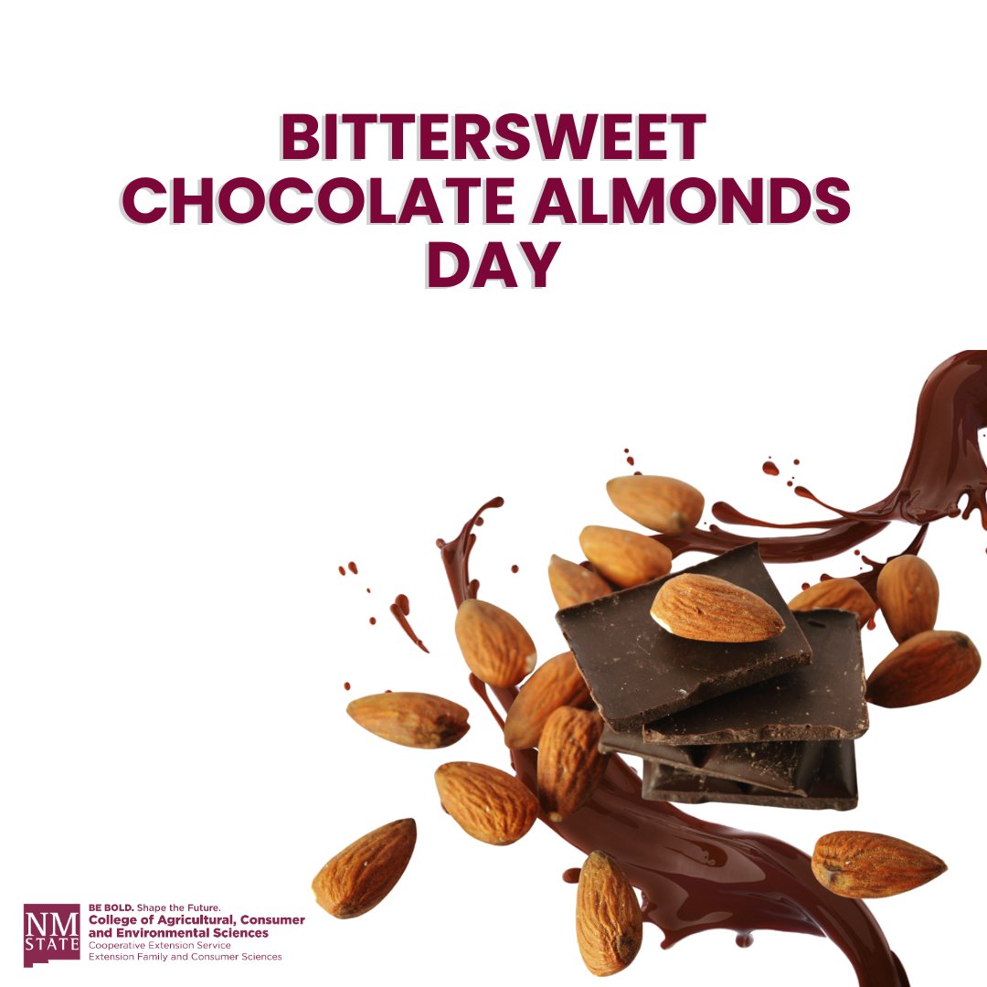 "Craving a Treat? It's National Bittersweet Chocolate With Almonds Day! Enjoy the delightful combo of dark chocolate and crunchy almonds today. 🍫🌰 #BittersweetChocolateWithAlmondsDay"