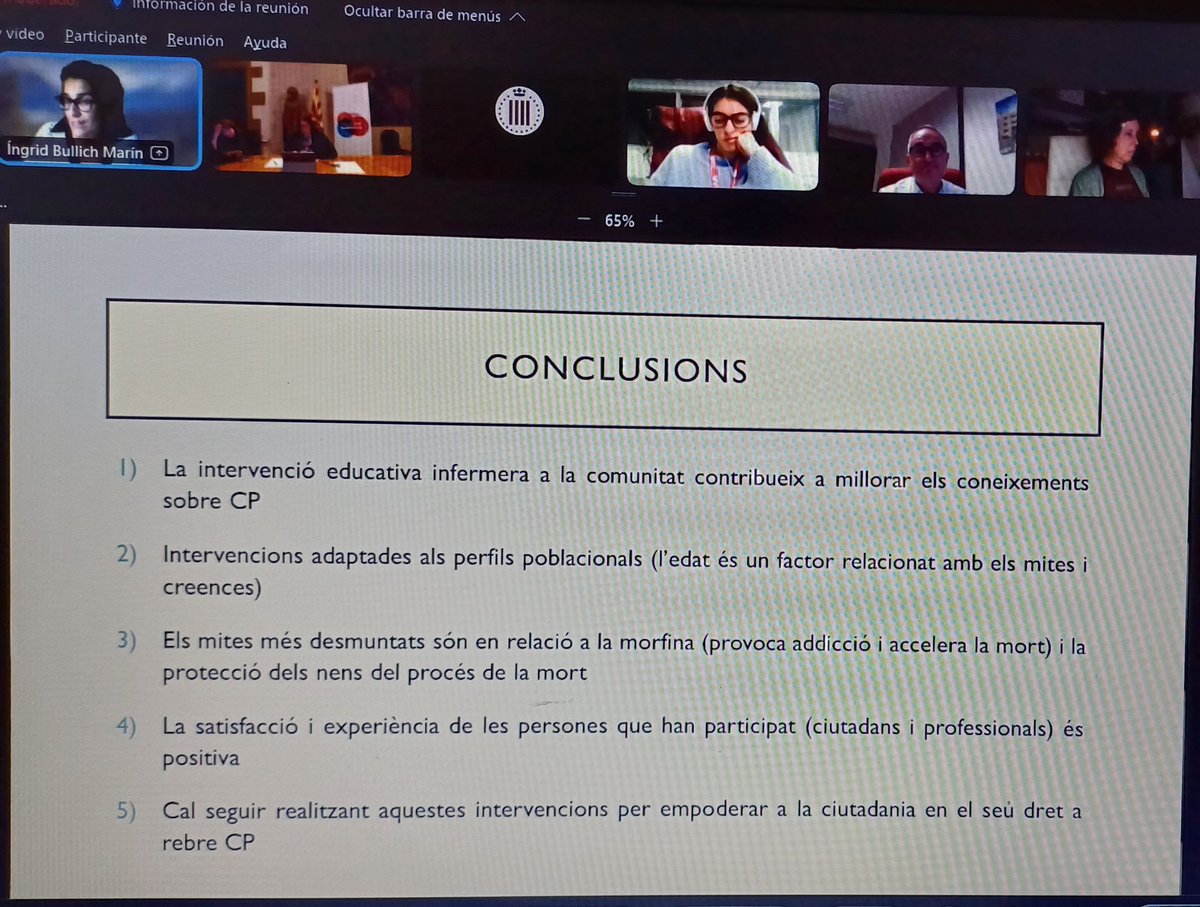 La <a href="/ingridbullich/">Ingrid Bullich Marín</a> Grup CP <a href="/COIBarcelona/">Col·legi d'Infermeres i Infermers de BCN (COIB)</a>  participa a la sessió Comunitats Compassives: Mite o realitat?<a href="/SCBCPal/">Cures Pal·liatives - SCBCP</a> presentant el projecte recerca "Intervenció educativa a la ciutadania" #comunitatscompassives
<a href="/Emma_Costas/">Emma Costas Munoz</a> <a href="/clasmabcn/">Cricri #8M</a> <a href="/quique_marvie/">Enric Martínez</a> <a href="/Slvcipres/">Silvia</a> <a href="/JaimezPrada/">Marisa Prada Jaimez</a>  @helsluca