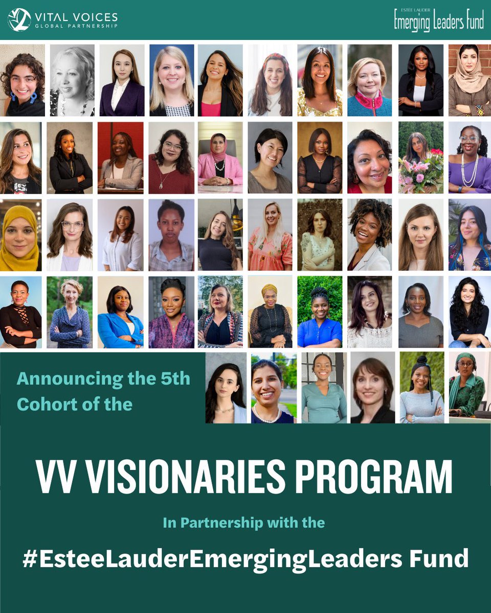 Thank you so much, @VitalVoices and #EsteeLauderEmergingLeaders Fund for the unique opportunity to be part of the #VVVisionaries program.

Over the next seven weeks, I’ll connect with fellow women leaders from around the globe. Follow along! 

#LeadYourWay
#solutionaries