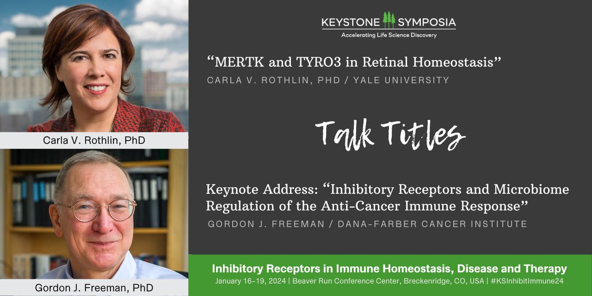 Keystone Symposia (@keystonesymp) on Twitter photo Join us for our meeting on #InhibitoryReceptors as <a href="/carlarothlin/">carla rothlin</a>, Gordon J. Freeman and many other field leaders will be on hand to discuss the latest on inhibitory immune receptors. Register now: hubs.la/Q0260rjj0. #KSInhibitImmune24 #immunology #autoimmunity #allergy Join us for our meeting on #InhibitoryReceptors as <a href="/carlarothlin/">carla rothlin</a>, Gordon J. Freeman and many other field leaders will be on hand to discuss the latest on inhibitory immune receptors. Register now: hubs.la/Q0260rjj0. #KSInhibitImmune24 #immunology #autoimmunity #allergy