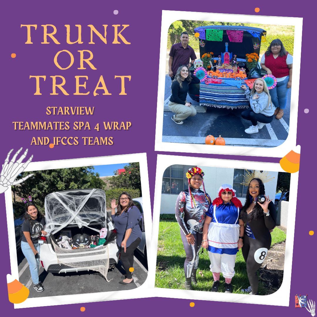 StarsBehavioral's tweet photo. 📸🎃 Our Star View Teammates SPA 4 and Intensive Field Clinical Capable Services (IFCCS) teams recently organized a fun Trunk or Treat Trunk event, and we are thrilled to share the captured moments with you! ⭐#peopleforpositivechange https://t.co/xYHMod3Clo