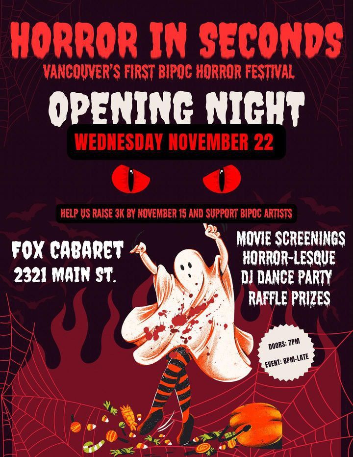 FoxCabaret's tweet photo. 🎟️ Get Your Tickets 🎟️ for the Horror In Seconds Opening Night on November 22! Movie screenings, horror-lesque, raffles, + a horror-themed DJ dance party ☠️ 🎶 
Tickets to Opening Night: https://t.co/P5n4Febmvd 
GoFundMe to make the festival happen!: https://t.co/TFqUa3NV9l https://t.co/KqYbP2azIG