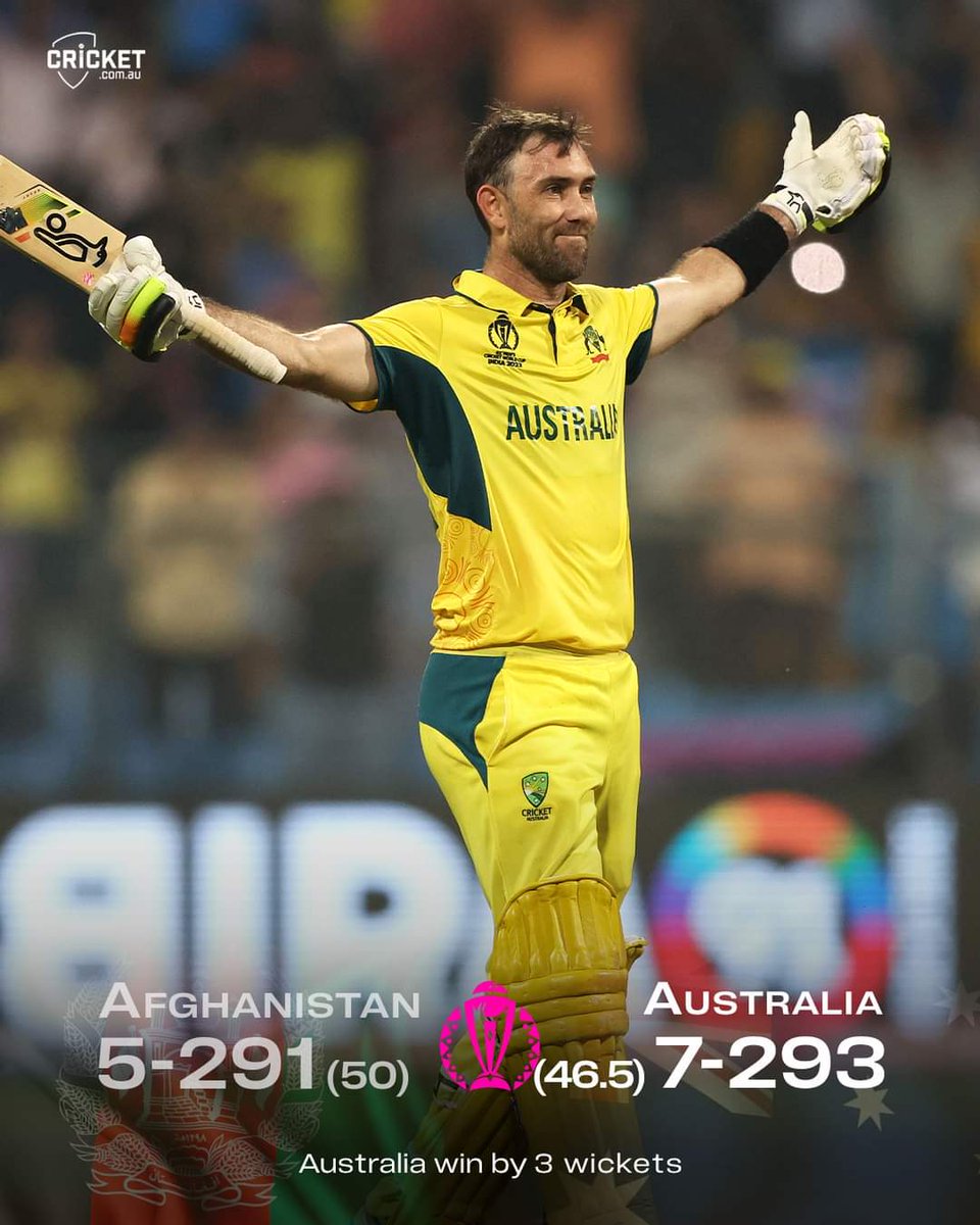 abdullah_ghafor's tweet photo. Magical &amp; courageous Maxwell 😍 innings of the odi cricket history 😍👏🏼👏🏼👏🏼 #AUSvAFG #CWC23 201 Not out forever https://t.co/2JiFXVEHtv