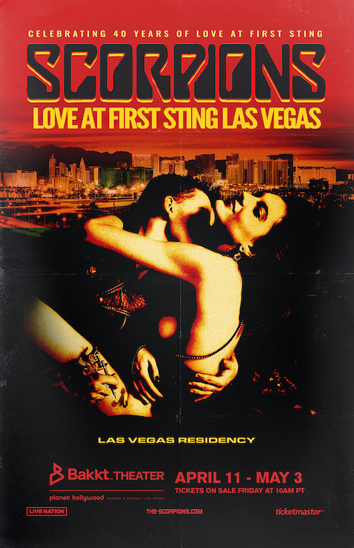 scorpions's tweet photo. TO CELEBRATE THE 40TH ANNIVERSARY OF “LOVE AT FIRST STING,” THE SCORPIONS RETURN TO LAS VEGAS FOR A RESIDENCY WITH SELECT DATES IN APRIL AND MAY OR 2024 @EddieTrunk 

https://t.co/EnV7WPu9NT https://t.co/uo0RAulhdE