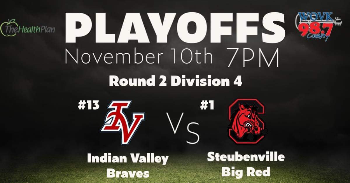 We will have High School Football Playoff action this Friday as Brad Mitchell and @CKOnAirWHG  ring you Indian Valley and Steubenville on Health Plan Game of the Week!