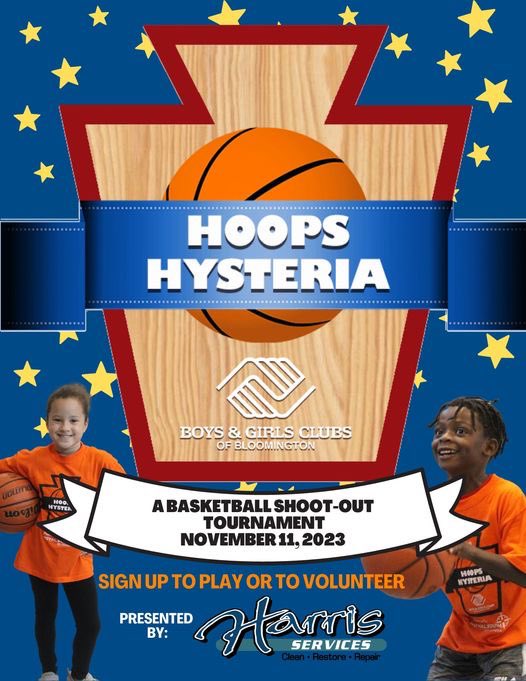 Hoops Hysteria is registering kids & families for a FREE basketball shooting competition. Any skill level welcome - kids ages 5-13 & adults of any age are welcome to play. Join @BGCBloomington on Saturday, November 11th for Hoops Hysteria! Sign up at bgcbloomington.org/hoops