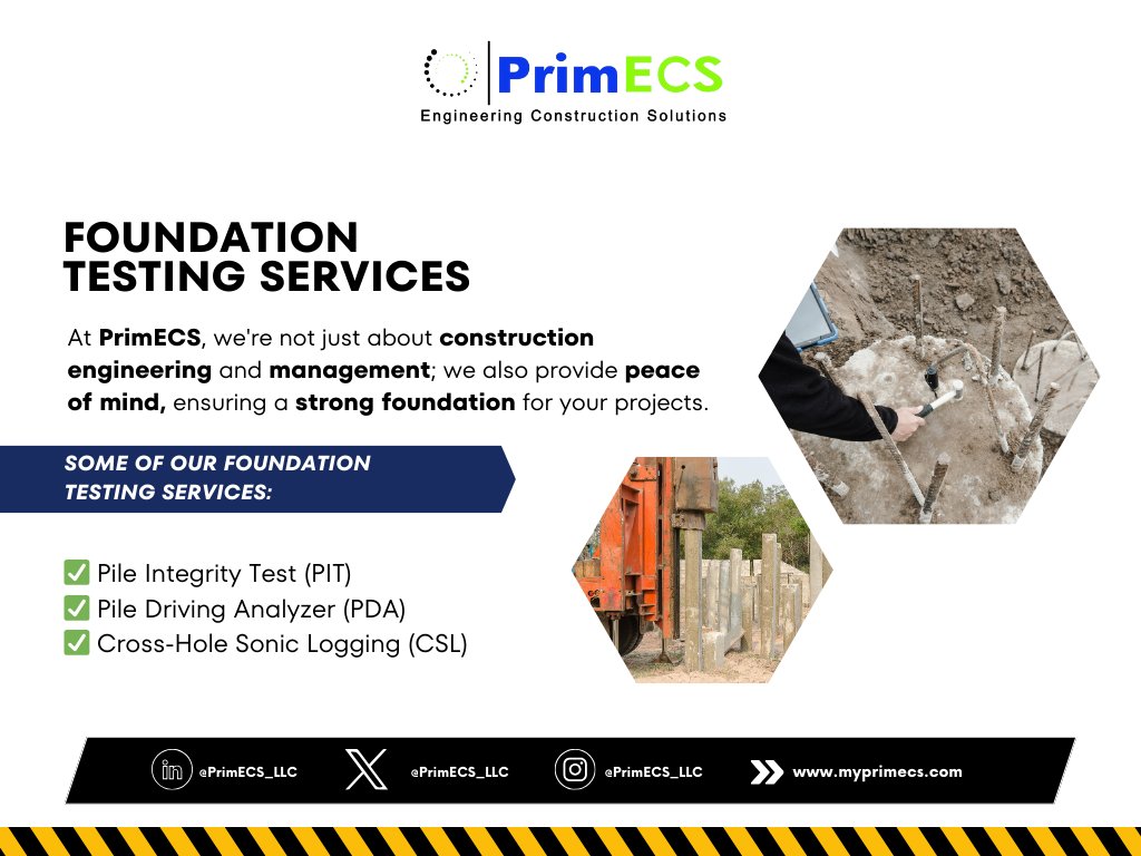 At PrimECS, we're not just about #Construction  #Engineering  & #Management; we also provide #PeaceOfMind, ensuring a  #StrongFoundation for your projects.
#USA