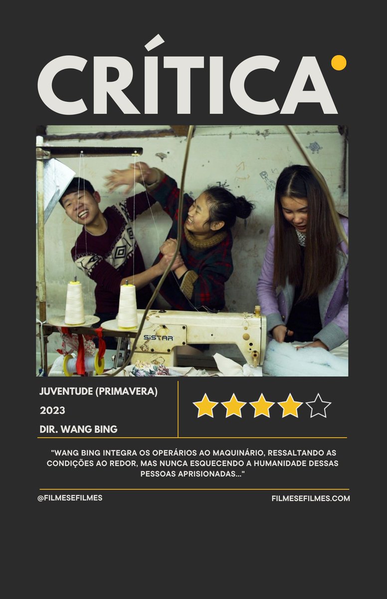 filmes_e_filmes's tweet photo. Confira em nosso site a crítica completa do importante documentário dirigido pelo aclamado cineasta chinês Wang Bing, que fez parte da programação da @MOSTRASP.🔥🎥

#juventudeprimavera #youthspring #wangbing #mostrasp #47mostra #47ªmostra #euvinamostra #critica https://t.co/XCUiaM8DyA