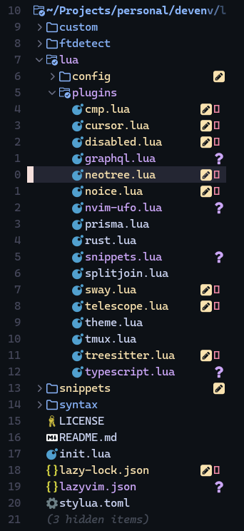 pedronauck's tweet photo. If you are a @Neovim user using #Neotree, just add this to your config and thank me later 😍

Yes, line numbers into Neovim 🔥 https://t.co/jeunHifhSA