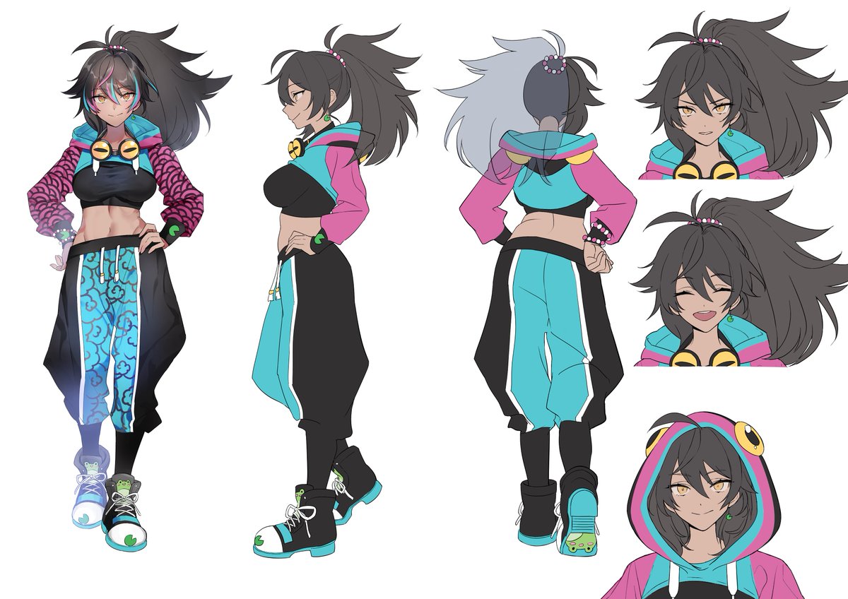 NeonHarper's tweet image. Lots of new Hoppers here so I think its time for a re-intro! 
Hoi everyone! I'm NeonHarper and I am nonbinary neon froggy #Vtuber! I'm a variety streamer but I LOVE retro games like Sonic, Fire Emblem, Pokemon and LOVE Digimon / V-PETS!  

#ENVtuber #Vtuber #いいおなかの日