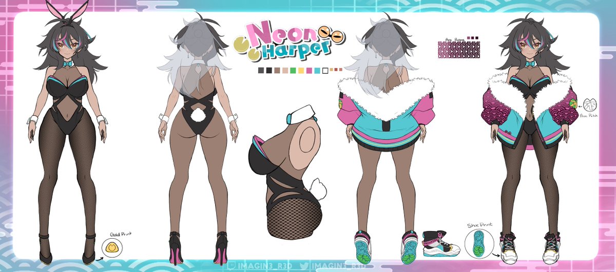 NeonHarper's tweet image. Lots of new Hoppers here so I think its time for a re-intro! 
Hoi everyone! I'm NeonHarper and I am nonbinary neon froggy #Vtuber! I'm a variety streamer but I LOVE retro games like Sonic, Fire Emblem, Pokemon and LOVE Digimon / V-PETS!  

#ENVtuber #Vtuber #いいおなかの日