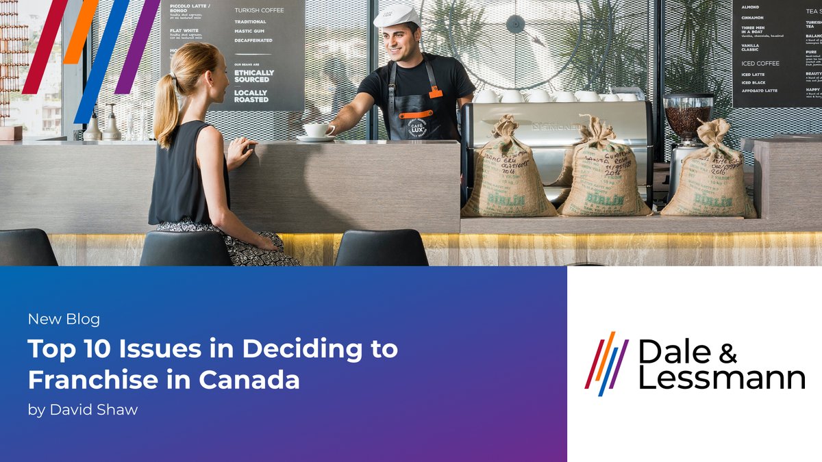 New article by David Shaw 👉Top 10 Issues in Deciding to Franchise in Canada. dalelessmann.com/top-10-issues-…
#franchise #law #trademarklaw