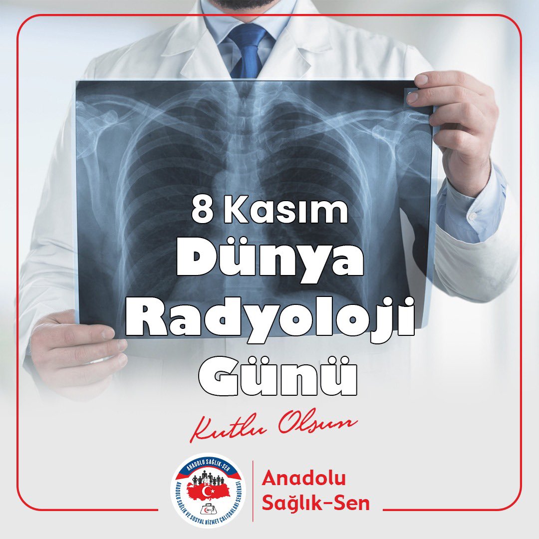 Hastalıkların teşhisi ve takibinde oldukça önemli bir yere sahip olan tüm radyoloji çalışanlarının 8 Kasım Dünya Radyoloji Gününü Kutlarız. #8KasımDünyaRadyolojiGünü #AnadoluSağlıkSen Siyasetin Değil Çalışanın Sendikası @anadolusaglikgm 📞0312 229 24 55 📞0553 892 73 66…