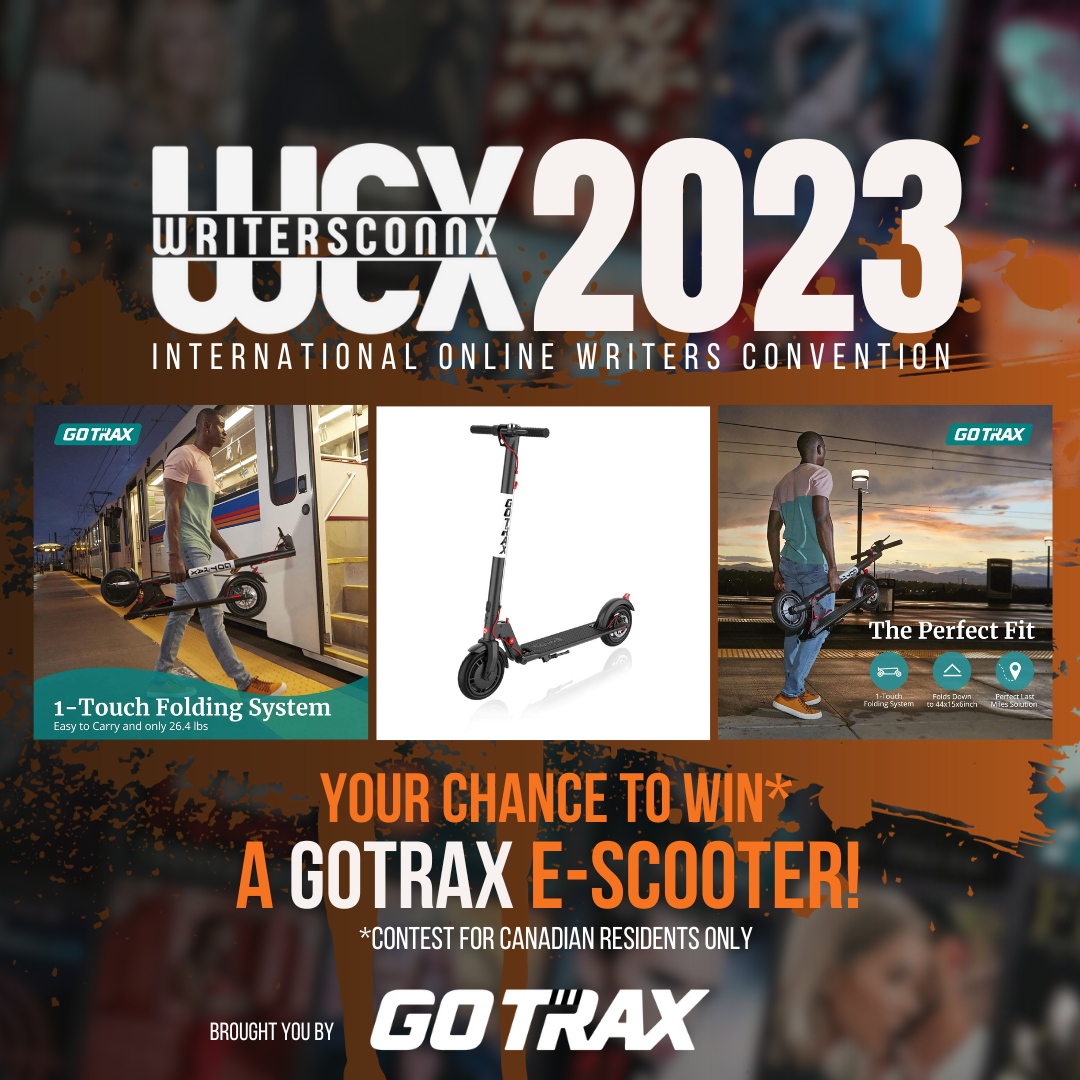 We are thrilled to announce that GOTRAX is sponsoring a giveaway of the GXL V2 E-Scooter, which will be awarded to a lucky attendee! Perfect for writers on the move, and we'll have it on display at WCX2023. Experience GOTRAX Scooters firsthand at gotraxcanada.com.