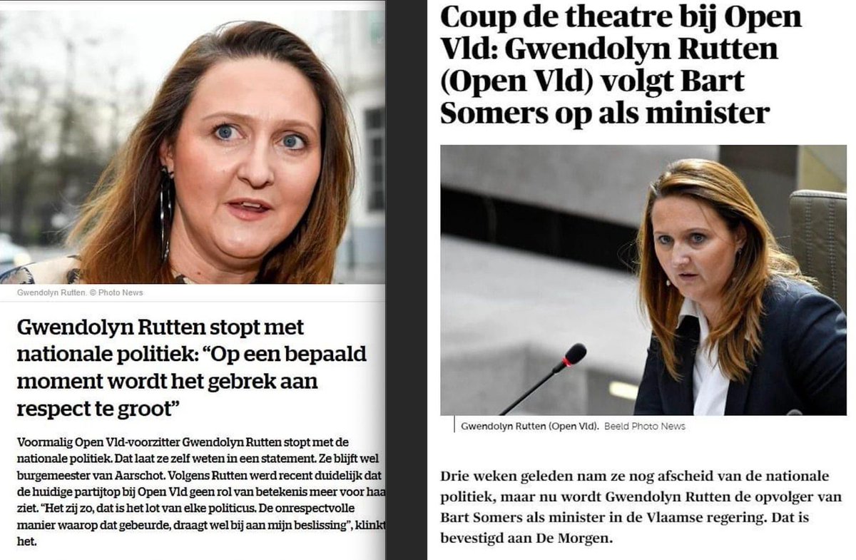 StevenArra's tweet photo. Het bochtenwerk van de open vld wordt stilaan duizelingwekkend

Enkele dagen geleden schreef ik hier nog over Bart De Wever's hypocrisie. Na de politieke circusvoorstelling van vandaag voel ik me genoodzaakt om ook snel iets te schrijven over Gwendolyn Rutten en de Open Vld. Zelfs de meest onvoorspelbare plotwendingen in tv-soaps zoals Familie en Thuis kunnen niet concurreren met wat er vandaag gebeurde in de Vlaamse politiek.

Slechts twee weken geleden kondigde Gwendolyn Rutten aan dat ze voorgoed de nationale politiek vaarwel zei. Ze werd geen minister van Justitie en verliet de Wetstraat vanwege de disrespectvolle houding van de partijleiding. Maar nauwelijks twee weken later heeft Gwendolyn Rutten een draai gemaakt en wordt ze de opvolger van Bart Somers in de Vlaamse regering. Het lijkt erop dat een koppig kind haar zin heeft gekregen. Eerder op dezelfde dag had Bart Somers aangekondigd dat hij ontslag nam om plaats te maken voor jonger talent en zich te richten op zijn stad, Mechelen, om te voorkomen dat populisten de macht zouden grijpen. Geldt dat niet voor Aarschot?

Wat we vandaag hebben gezien, tart werkelijk elke verbeelding. Samengevat: de minister die ontslag neemt omdat hij kandidaat-burgemeester is, wordt vervangen door een andere kandidaat-burgemeester die ook minister wordt en haar burgemeesterschap nastreeft. Ze lijken zelfs niet meer de moeite te nemen om hun postpolitieke spel te verbergen. Vandaag hebben ze zonder enige schaamte de geloofwaardigheid van de politiek ondermijnd. Politiek gaat over veel meer dan alleen maar functies, maar bij de Open Vld lijken ze het tot dat niveau te hebben gereduceerd. Ze zijn eigenlijk eerlijker dan ooit tevoren.

Onze politici lijken zich niet bewust van hoe belachelijk ze zich de laatste jaren hebben gemaakt. De situatie lijkt alleen maar erger te worden met elke voorbijgaande maand en week. Net wanneer je denkt dat het niet erger kan, verschijnt er iets nog absurders. Maar natuurlijk proberen ze ons te overtuigen dat extreemrechts het grootste probleem is.

Er is echter één positief aspect aan dit hele gebeuren: Gwendolyn Rutten zal nu moeten onderhandelen met Zuhal Demir over het stikstofakkoord. Gwendolyn heeft herhaaldelijk haar afkeer van dit akkoord geuit, en hopelijk kan ze Zuhal Demir aansporen om het te herzien. De afgelopen jaren heeft Gwendolyn uitspraken gedaan die verre van liberaal waren, maar in dit dossier lijkt ze de juiste liberale koers te varen. Zuhal Demir zal waarschijnlijk niet rustig kunnen slapen vannacht.

Ondertussen beseffen we dat de ophef van vandaag snel in de vergetelheid zal raken, want over een week of wat zal iedereen dit weer vergeten zijn. Het leven gaat door en het politieke gekonkel zal blijven bestaan. Ik vrees dat we nog lang niet het dieptepunt van schaamteloos gedrag hebben bereikt. De kans is groot dat er in de komende dagen en weken opnieuw iets zal gebeuren dat de gebeurtenissen van vandaag in de schaduw zal stellen. Wordt vervolgd.
