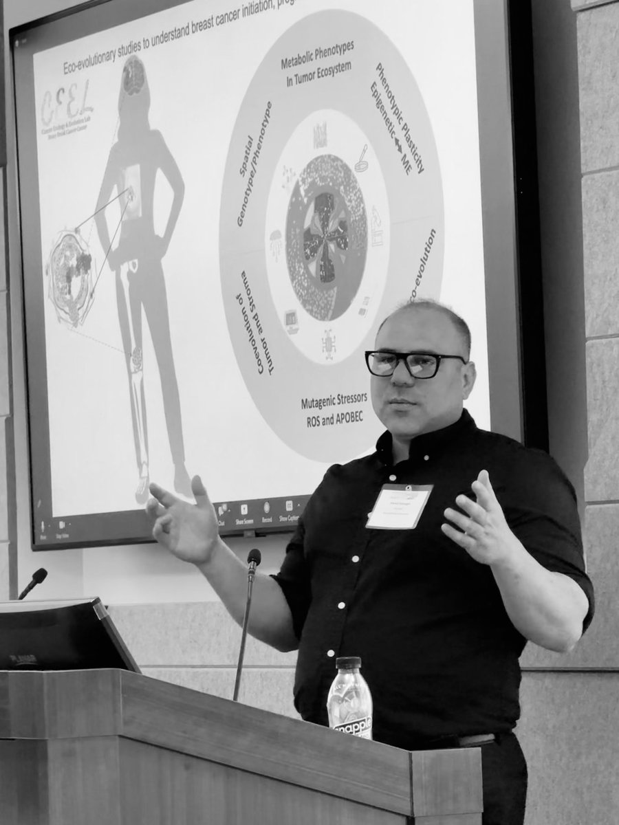 ara_anderson's tweet photo. Opening the afternoon session is collaborator and friend @mehdiDamaghi presenting, Ecology and Evolution of Breast Carcinogenesis #CSBCPSON23 https://t.co/k9nDwBcJCf
