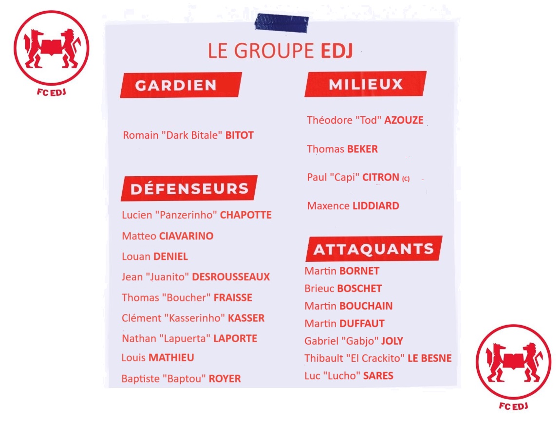 🔴⚪️Nouvelle saison, nouvelle équipe, nouvelles ambitions 🏆#TFIEJ2024
📅Samedi 11 novembre à 11h
🏟️Stade Maryse Hilsz (Paris 20)
🆚@IFPSG_off (<a href="/TFIEJ_2024/">TFIEJ 2025</a>)
📺<a href="/DAZNFootball/">DAZN Football</a> ou <a href="/PrimeVideoFR/">Prime Video France</a> (sous réserve de paiement des droits)
⬇️Le groupe concocté par Corentin "Cocoach" Rolland