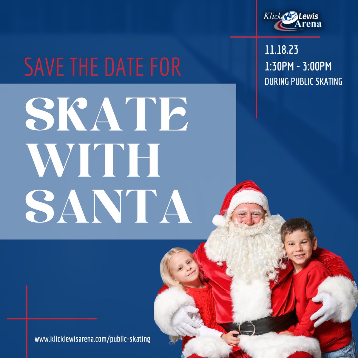 🎅🏼Santa's coming to town, and he's bringing the skates! Mark your calendars and join us for special public skating session with Santa Claus. It's the most wonderful time to glide on ice and make holiday memories! #SkateWithSanta #HolidayCheer