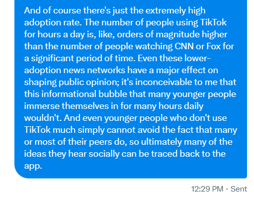 whstancil's tweet photo. Someone asked me why I think TikTok is a uniquely bad information source in the current environment. I get asked this a fair amount so here's my answer https://t.co/JDbXBcthGc