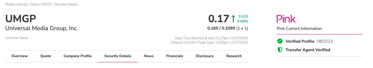 Universal Media Group ($UMGP) tweet media