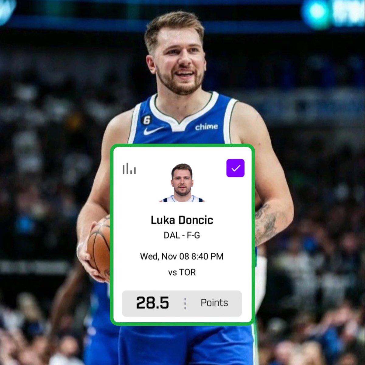 PrizePicksValue's tweet photo. 🚨 #NBA VALUE PLAY: Luka Doncic O28.5 Points! 🔒

📊 @propsdotcash 

450 LIKES+RTS FOR A PAIR👇💚

#PrizePicks #GamblingTwitter #PlayerProps #UnderdogFantasy       #DFS #FreePicks #DraftKings       #SportsBetting #BettingTips #GamblingX https://t.co/HS0tcJMLW1
