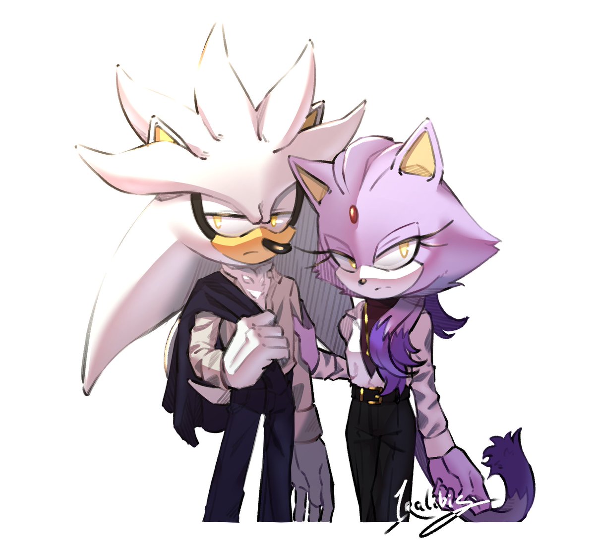 [SCHEDULED MAINTENANCE] > We Are as One >> Silver & Blaze We are as one Our bond cannot be undone Soaring fearless within your eyes We must try #Silvaze #silverthehedgehog #blazethecat #SonicTheHedgehog