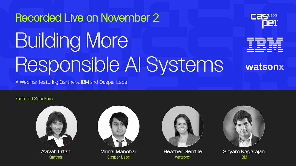 Casper Labs and @IBM are setting a new standard. ICYMI: Watch the replay of our webinar 'Building More Responsible AI Systems' now and download the slides: bit.ly/CasperxIBMWebi…