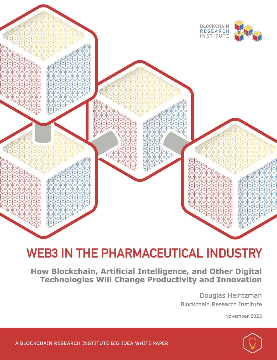 New research from <a href="/BlockchainRI/">BRI</a>’s <a href="/DHeintzman/">Douglas Heintzman</a>, “Web3 in the Pharmaceutical Industry,” on how #blockchain, #AI &amp; other digital technologies will change productivity &amp; innovation, with a foreword by <a href="/DTapscott/">Don Tapscott</a>:  blockchainresearchinstitute.org/project/web3-i…