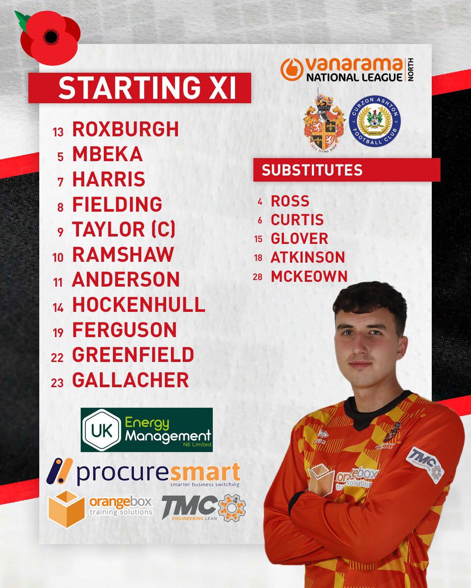 SpennymoorTown's tweet photo. The team news is in! 

⚫️ A full debut for Ben Hockenhull
⚪️ A league debut for Michael Roxburgh
⚫️ Jay Glover on the bench

#Moors https://t.co/TtlrsWIRGG