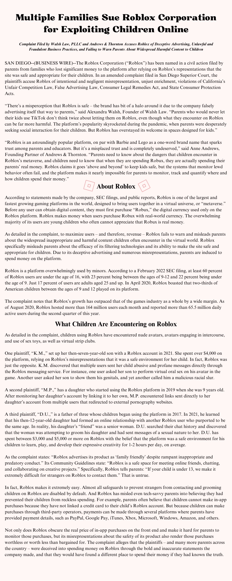 Parents File Another Class-Action Lawsuit Against Roblox