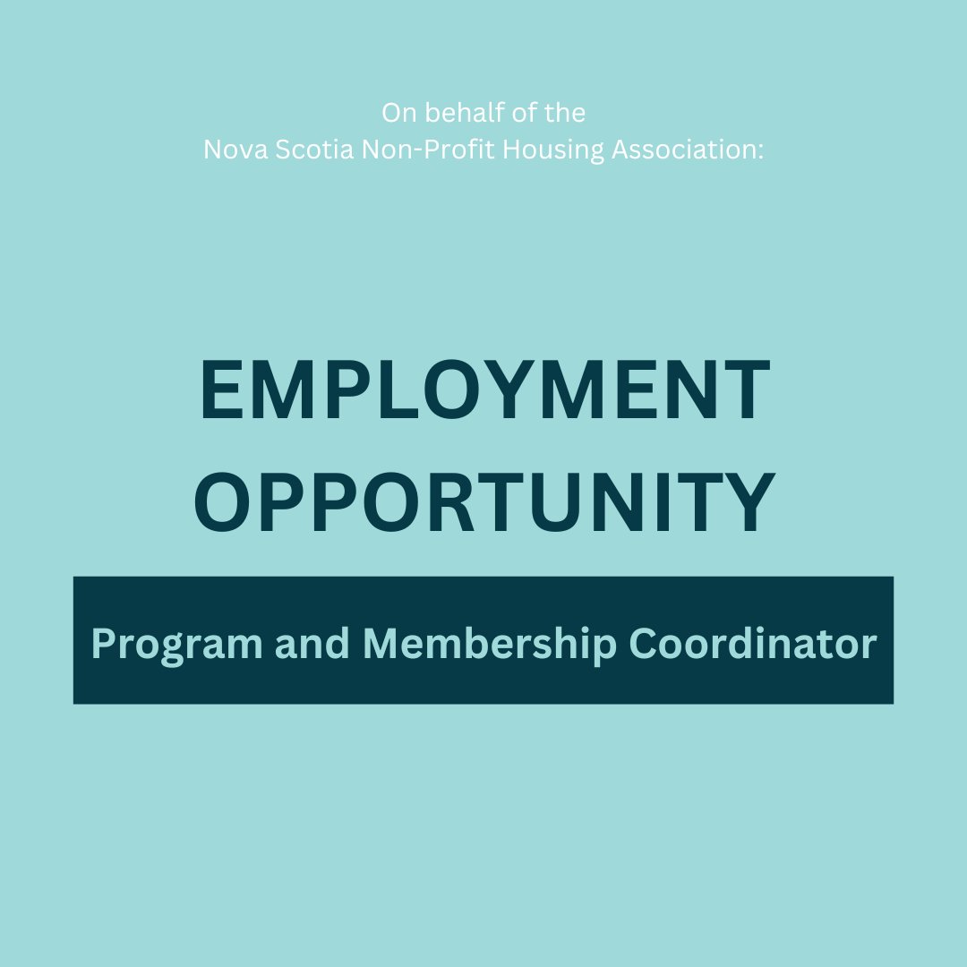The newly formed Nova Scotia Non-Profit Housing Association (#NSNPHA) is looking for a Program and Membership Coordinator. Learn more and apply: linkedin.com/jobs/view/3755…