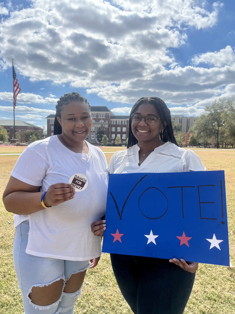 Come by and see us on the Drill Field today! Get out and vote, y’all! #MSgov #HailState