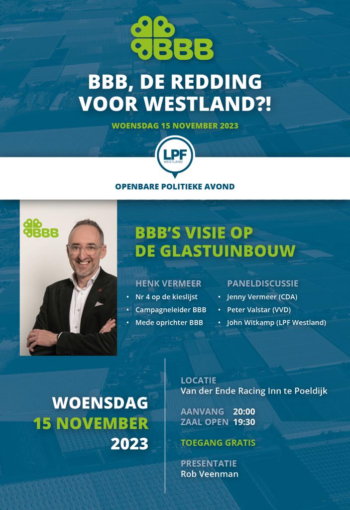 Woensdag 15 november is het zover.  Dan organiseren wij weer onze traditionele openbare politieke avond. Wees welkom bij Van der Ende Racing Inn in Poeldijk.
#wldebat.