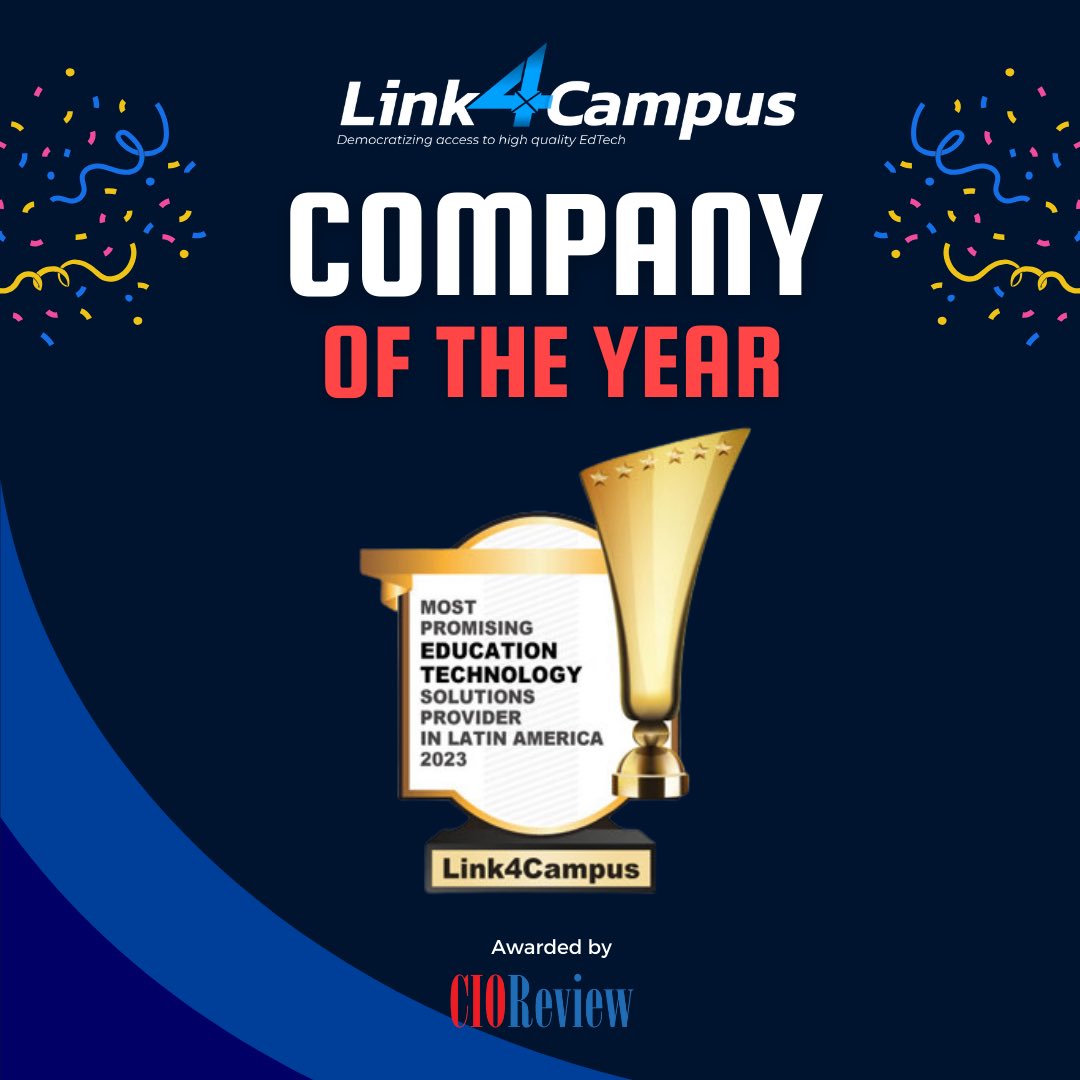 link4campus's tweet image. Exciting news!✨ 

We have been named by @cioreview Company of the Year 🏆 with recognition as the “Most Promising Education Technology Solutions Provider in Latin America 2023”

Check out the full article👇🏼
lnkd.in/e9jPq7SN