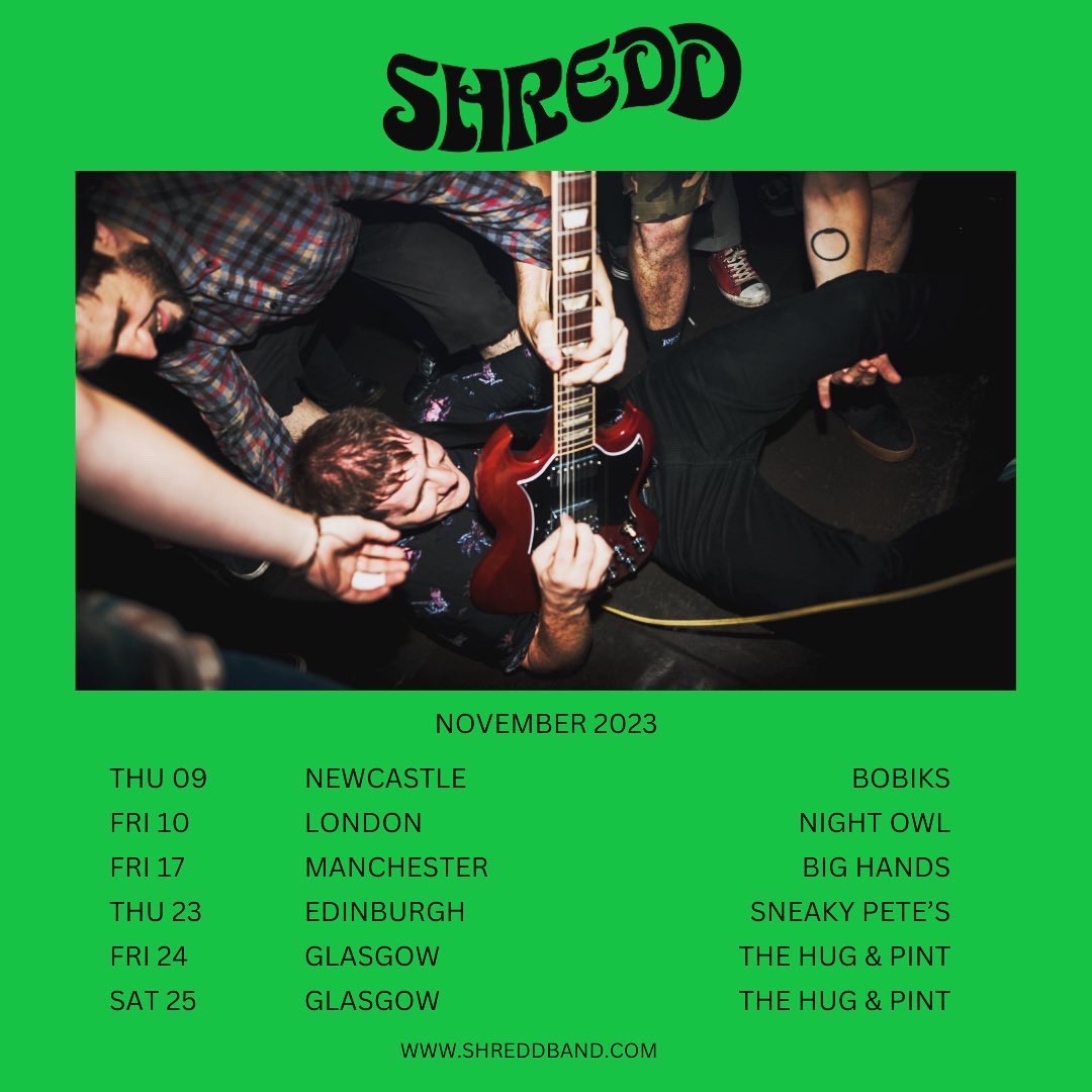 TOUR MERCH! Brand spanking new garms available exclusively at our upcoming live dates, kicking things off THIS THURSDAY in Newcastle - all tickets available at the link below, act fast! 🤘❤️ #shreddtildead 

shreddband.com/tourdates
