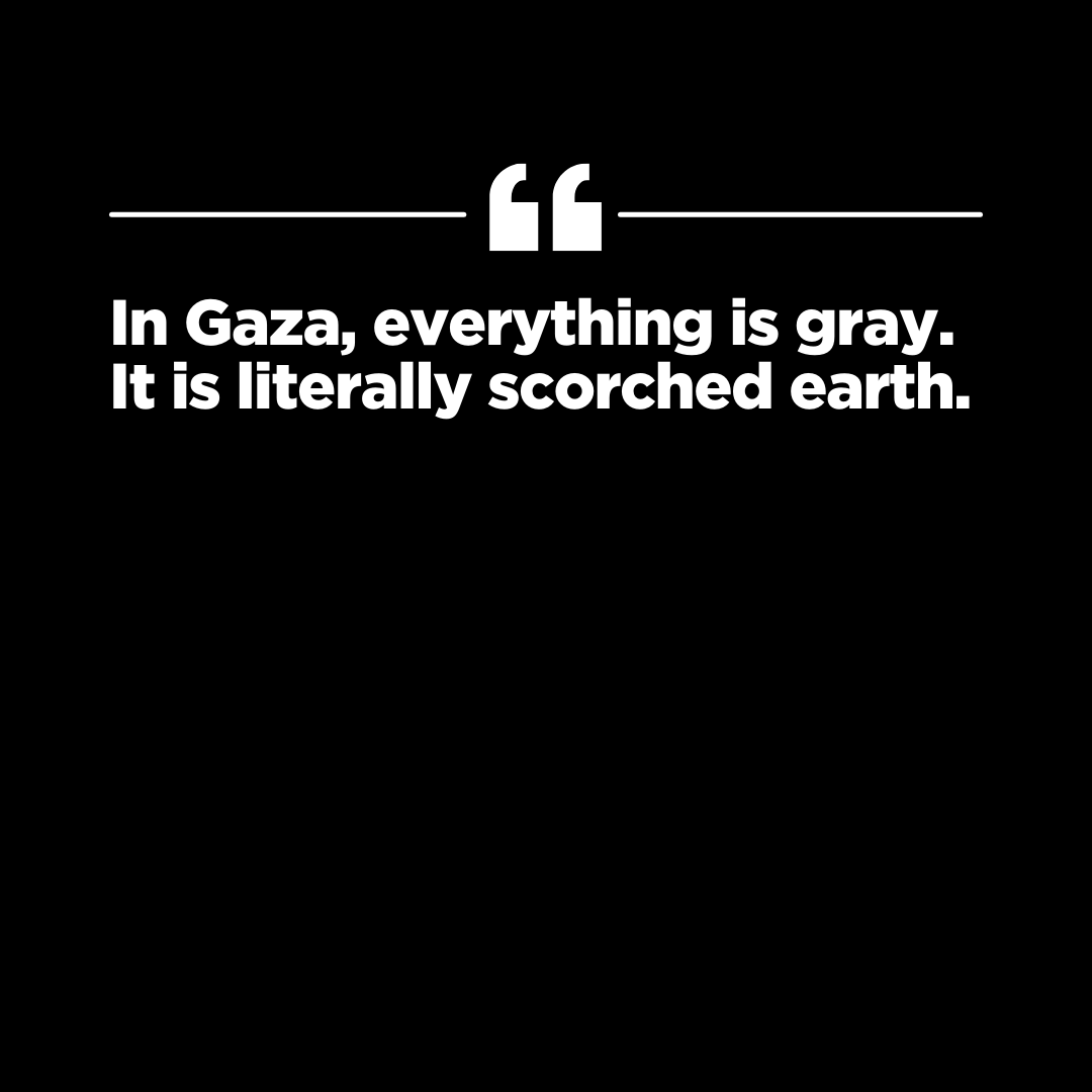 CatholicRelief's tweet photo. You can choose to scroll past this post or you can stop and read what our colleagues in #Gaza are experiencing. Today marks one month since the eruption of war in the #HolyLand. https://t.co/ZxL3fmo1kT