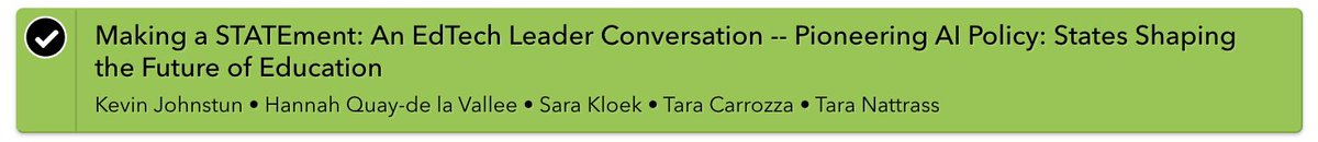 sched.co/1OxsX Excited to be a panelist at <a href="/SETDA/">SETDA</a> today on AI and delve into the critical considerations, ethical dimensions, and practical challenges facing states as they develop AI policies for K-12 education. <a href="/NYCSchools/">NYC Public Schools</a> #nycdli #aiequity #k12aipolicy