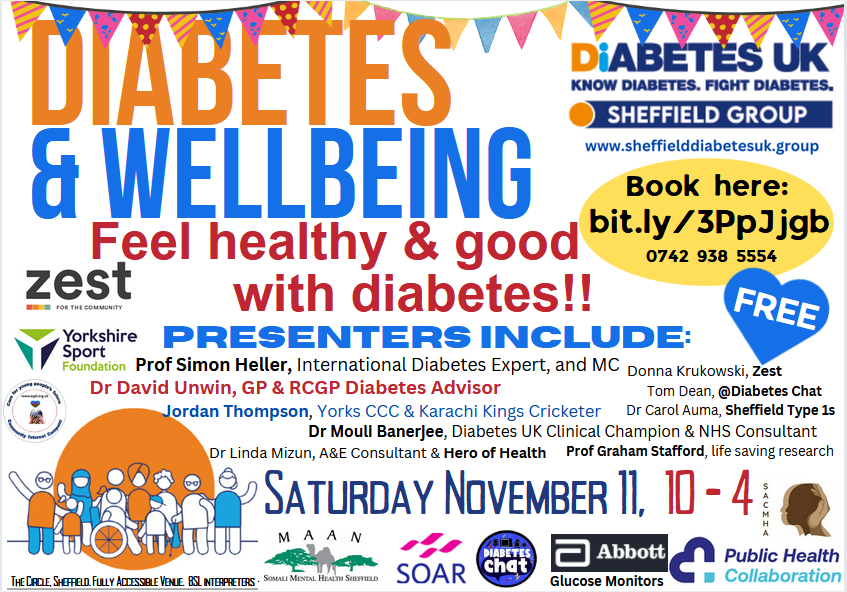 #PublicHealth - Please RT; some places left, fabulous presenters, laughter and the joy of good health! Free event; BSL; #qualitylunch @DiabetesUK @DigiBete @diabetes_chat @Diabetescouk