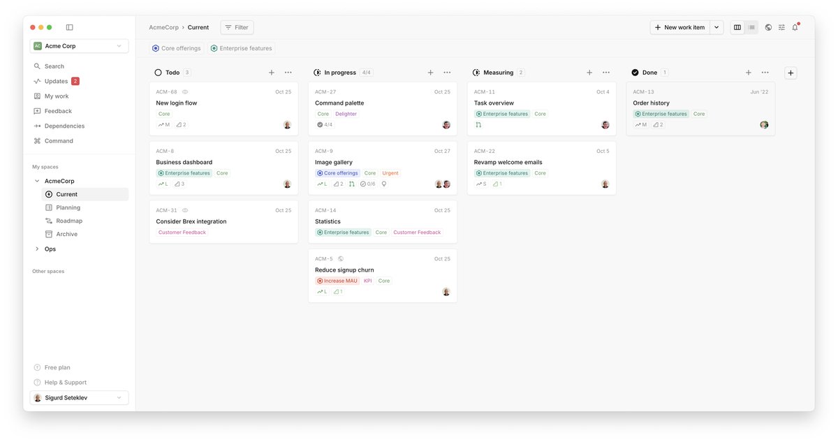YC W21's <a href="/KitemakerHQ/">Kitemaker</a> makes organizing the product development process easy.

With specs, user feedback, roadmaps and tasks all in one place, it provides a better workflow than any collection of product management, documentation, and issue-tracking tools.

ycombinator.com/launches/JmN-k…
