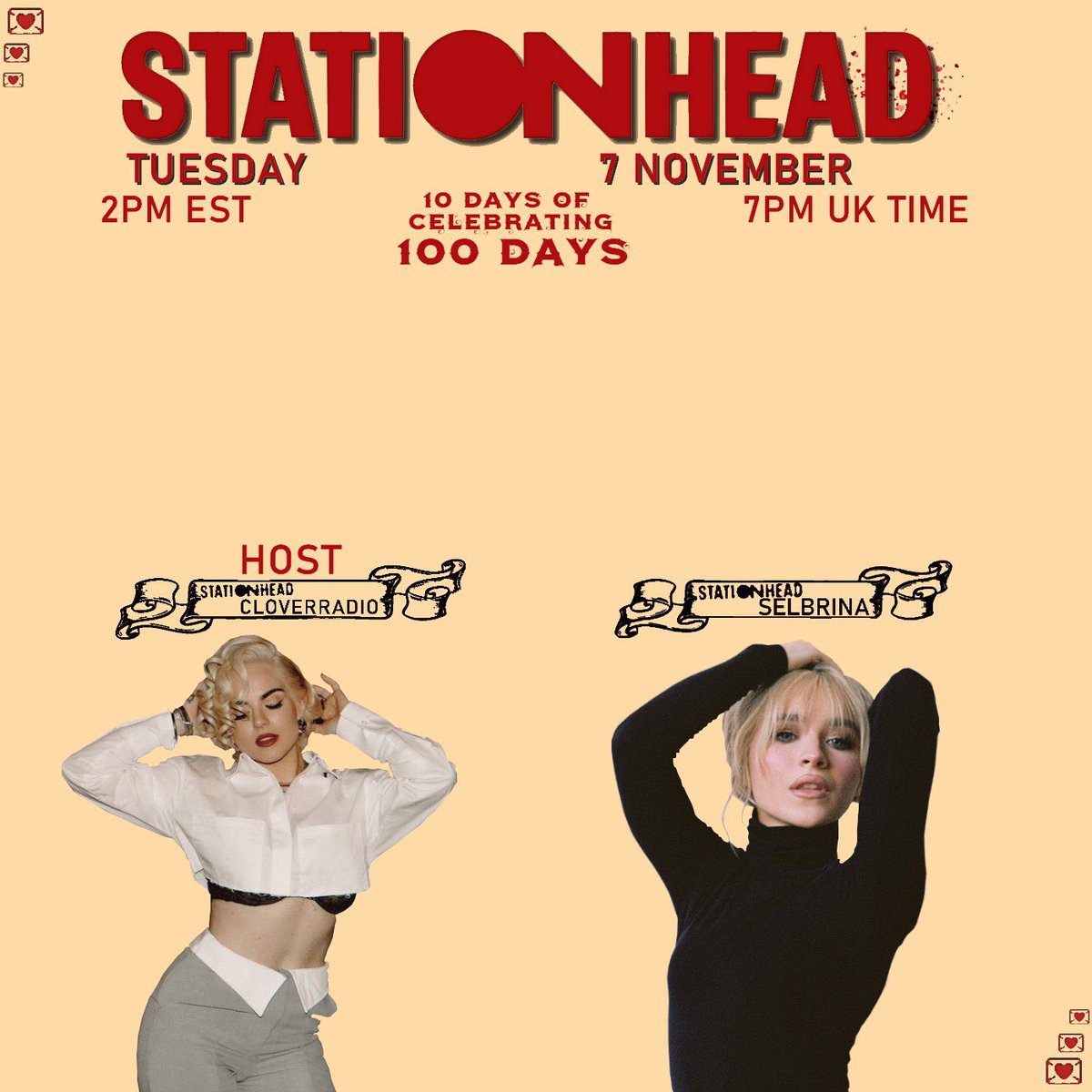 SCdecode's tweet image. ‼️Join me &amp;amp; @CloverRadio 
 for a Sabrina Carpenter x Jojo Streaming Party on @STATIONHEAD
‼️

🗓️TUESDAY 7 November  | 2PM EST /7PM UK TIME on: share.stationhead.com/YqBEVwd9JVM

🗓️Wednesday 8 November | 1PM EST/6PM UK TIME on: stationhead.com/selbrina