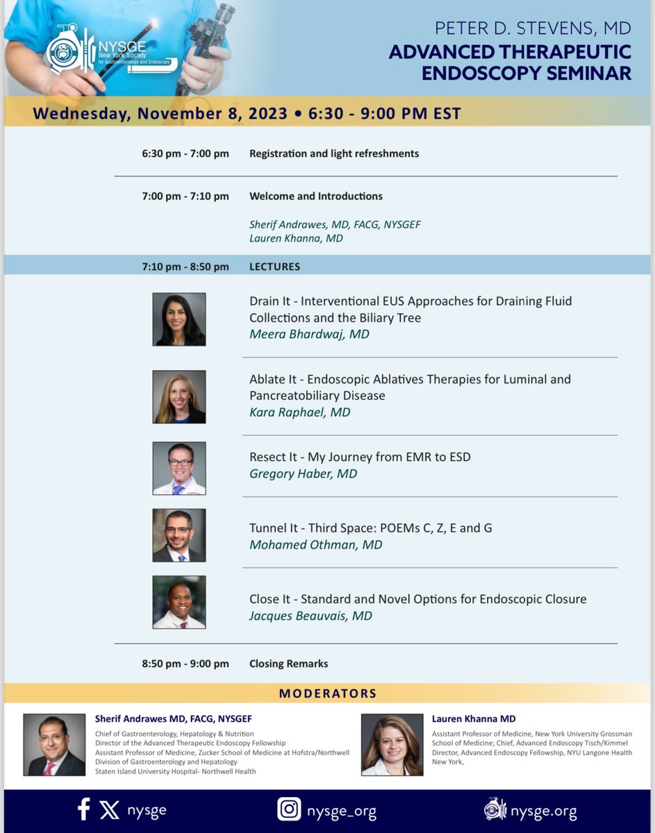 Sherif Andrawes MD (@shandrawes) on Twitter photo Join us tomorrow <a href="/NYSGE/">NYSGE</a> Therapeutic Endoscopy Seminar. The Peter Stevens MD Innovation in Endoscopy. A comprehensive program & Stellar faculty!
<a href="/ASGEendoscopy/">ASGE GI Endoscopy</a>
#gitwitter
<a href="/laurenkhanna/">Lauren Khanna</a> <a href="/MeeraBhardwajMD/">Meera P. Bhardwaj, MD</a> <a href="/EndoscopyOthman/">Mohamed Othman</a> Join us tomorrow <a href="/NYSGE/">NYSGE</a> Therapeutic Endoscopy Seminar. The Peter Stevens MD Innovation in Endoscopy. A comprehensive program & Stellar faculty!
<a href="/ASGEendoscopy/">ASGE GI Endoscopy</a>
#gitwitter
<a href="/laurenkhanna/">Lauren Khanna</a> <a href="/MeeraBhardwajMD/">Meera P. Bhardwaj, MD</a> <a href="/EndoscopyOthman/">Mohamed Othman</a>