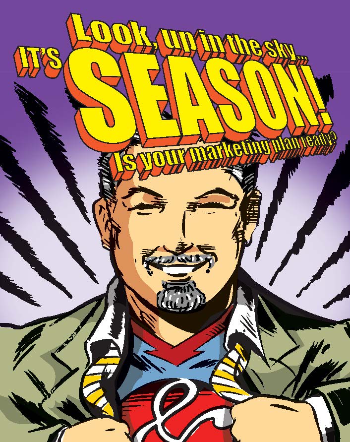 redampersand's tweet photo. Here’s a throwback Illustration made in 2016! Our CEO, Chris Spiro, may not have this rockin’ goatee anymore but he’s still a marketing superman. Your business should have a plan ready for when those snowbirds arrive this winter. Come by our office or call us at 239-481-5511! https://t.co/yHsRWiR0Gl