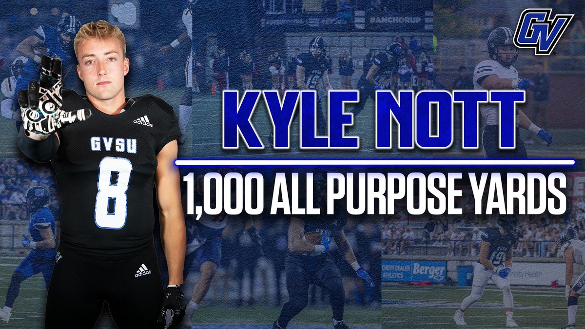 WR Kyle Nott moved past 1,000-yard career all-purpose mark. Nott has 405 rushing yards, 443 receiving yards and 261 kick return yards. #AnchorUp